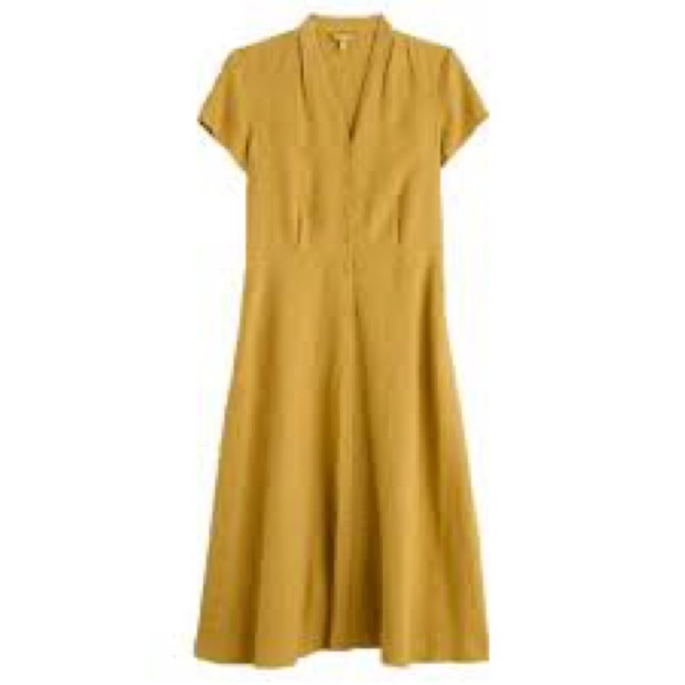 Seasalt Cornwall Plus Size Mustard Yellow Linen Dress 18W